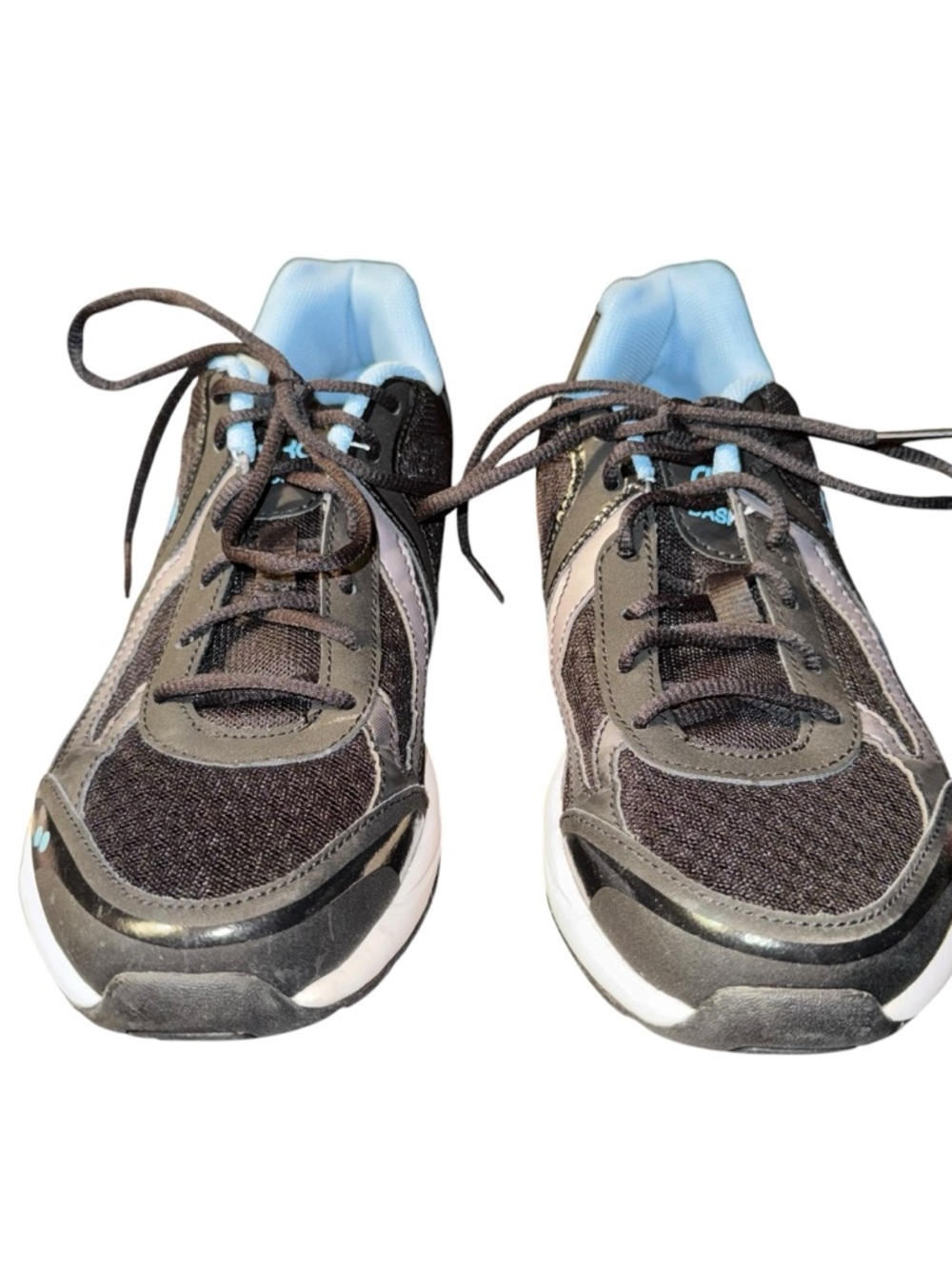 Womens Ryka Dash 3 Walking Shoes Black Gray Blue Athletic Sneakers 9M